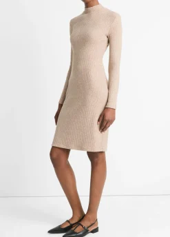 Ribbed Long-Sleeve Short Dress