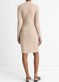 Ribbed Long-Sleeve Short Dress
