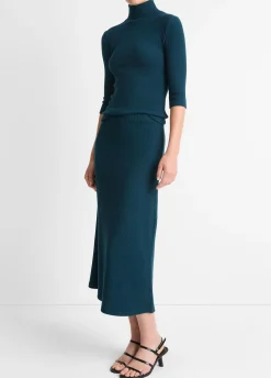 Ribbed Midi Skirt