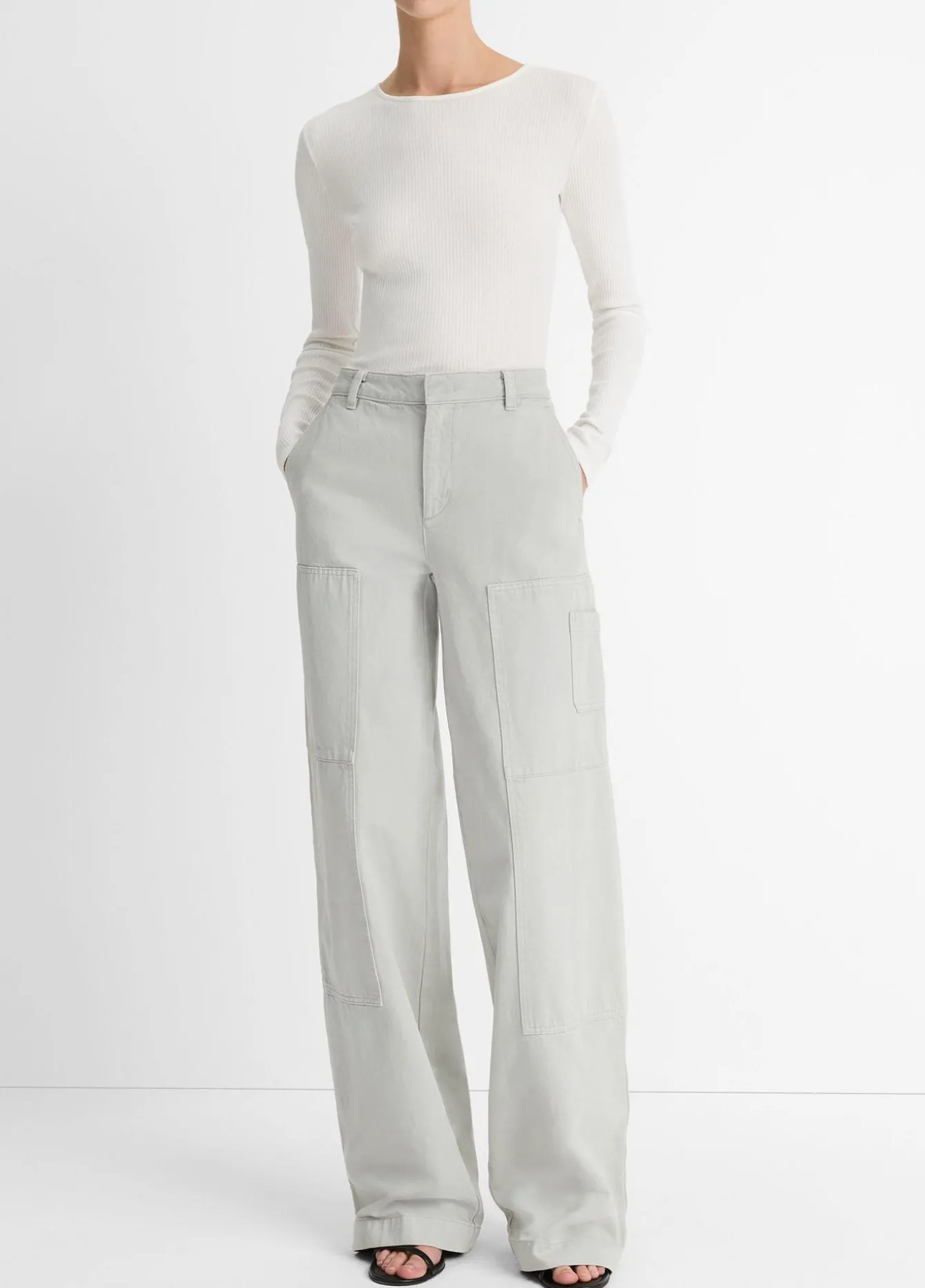 Ribbed Pima Cotton Long-Sleeve T-Shirt