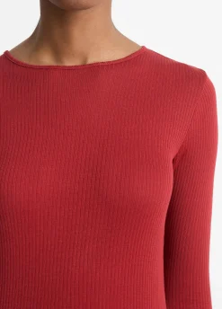 Ribbed Pima Cotton Long-Sleeve T-Shirt
