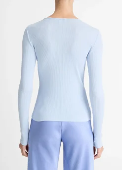 Ribbed Pima Cotton Long-Sleeve T-Shirt