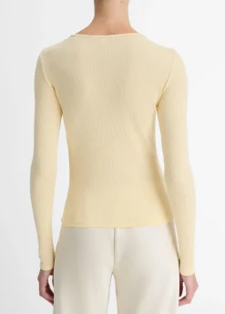 Ribbed Pima Cotton Long-Sleeve T-Shirt