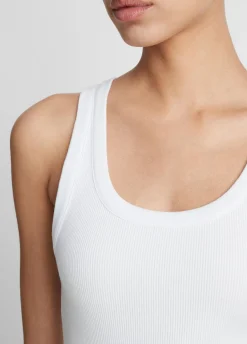 Ribbed Scoop-Neck Tank
