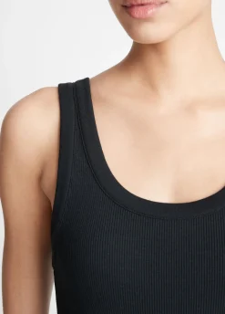 Ribbed Scoop-Neck Tank