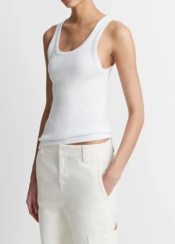 Ribbed Scoop-Neck Tank