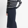Ribbed Stripe Cotton-Blend Pullover