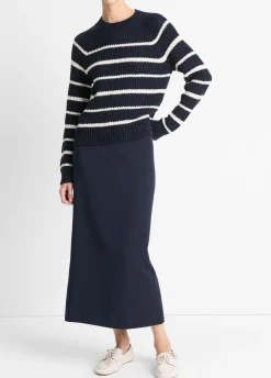 Ribbed Stripe Cotton-Blend Pullover