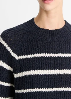 Ribbed Stripe Cotton-Blend Pullover