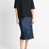 Satin-Trimmed Crepe T-Shirt