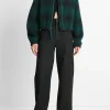 Shadow Plaid Italian Wool-Blend Bomber Jacket