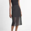 Sheer Stretch-Silk Overlay Skirt
