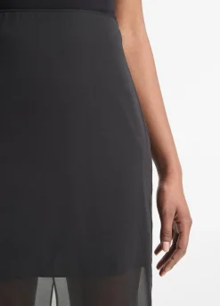 Sheer Stretch-Silk Overlay Skirt