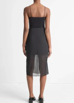Sheer Stretch-Silk Overlay Skirt