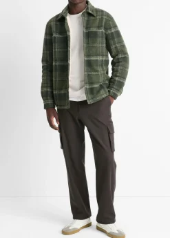 Sherpa-Lined Plaid Shirt Jacket