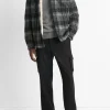 Sherpa-Lined Plaid Shirt Jacket