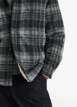 Sherpa-Lined Plaid Shirt Jacket