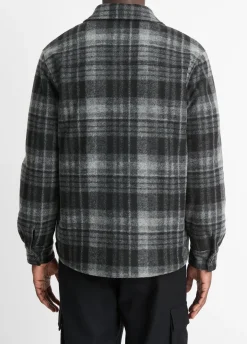 Sherpa-Lined Plaid Shirt Jacket