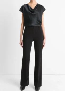 Silk Cowl-Neck Blouse