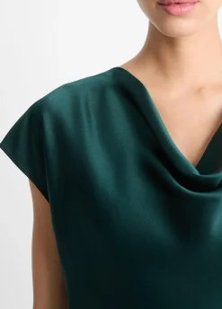 Silk Cowl-Neck Blouse