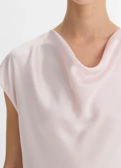 Silk Cowl-Neck Blouse