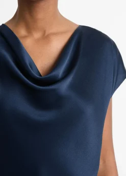 Silk Cowl-Neck Blouse