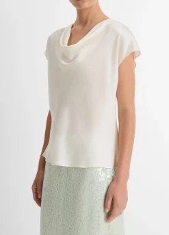 Silk Cowl-Neck Blouse