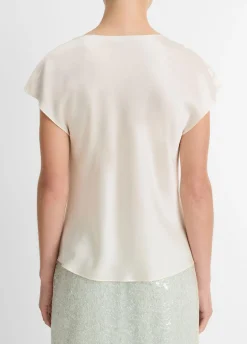 Silk Cowl-Neck Blouse