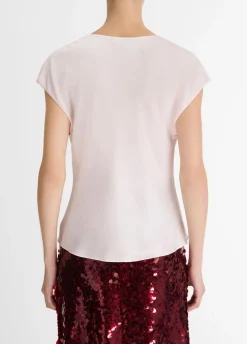 Silk Cowl-Neck Blouse
