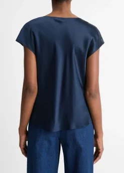 Silk Cowl-Neck Blouse