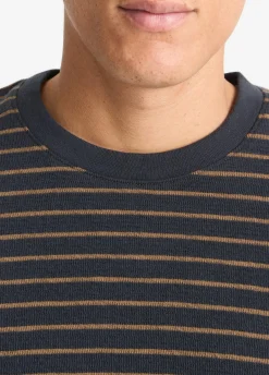 Slub Stripe Cotton-Blend Long-Sleeve T-Shirt