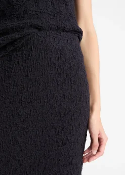 Smocked Cotton-Blend Skirt