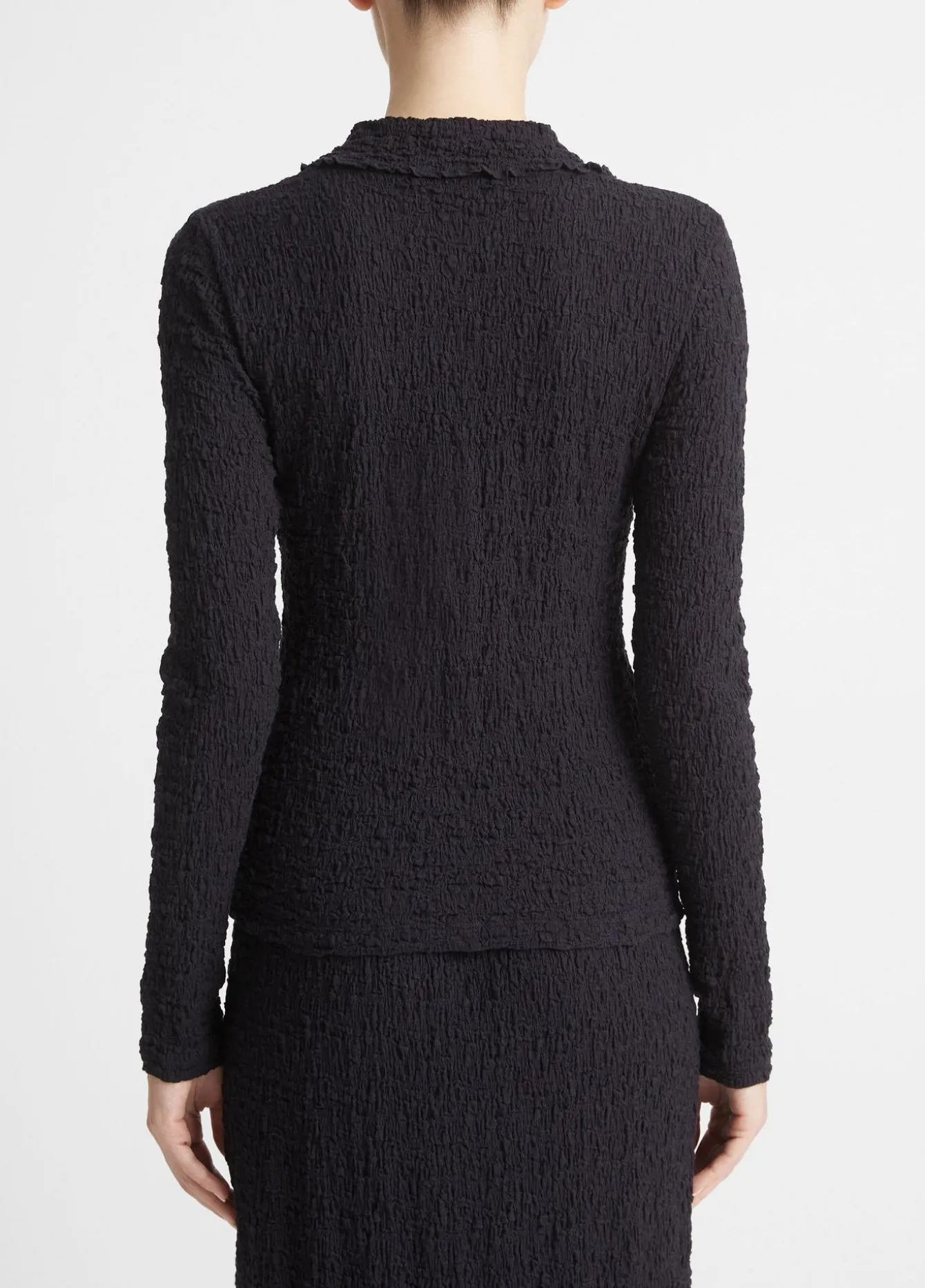 Smocked Long-Sleeve Button-Front Shirt