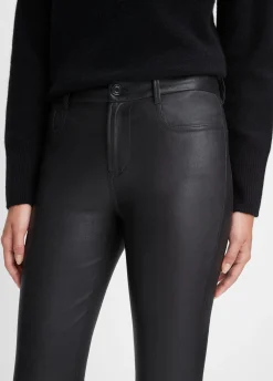 Stretch Leather Boot-Cut Pant