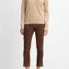 Stretch Suede Split Hem Crop Legging