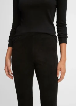 Stretch Suede Split Hem Crop Legging