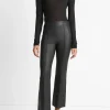 Stretch-Leather Crop Flare Pant
