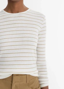 Striped Ribbed Long-Sleeve T-Shirt