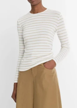 Striped Ribbed Long-Sleeve T-Shirt