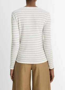 Striped Ribbed Long-Sleeve T-Shirt
