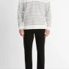 Striped Sueded Cotton Quarter-Zip Pullover