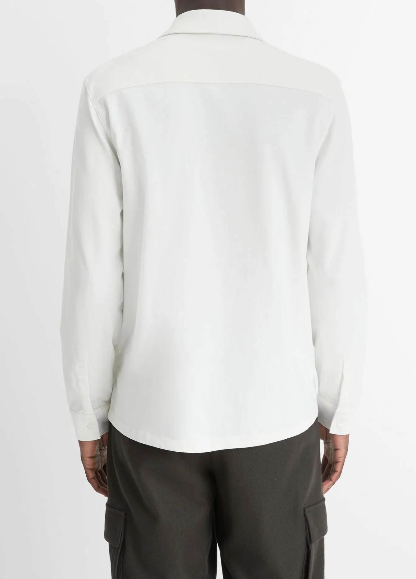 Sueded Cotton Jersey Button-Front Shirt