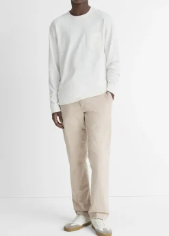 Sueded Jersey Long-Sleeve Pocket T-Shirt