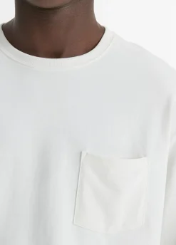 Sueded Jersey Long-Sleeve Pocket T-Shirt