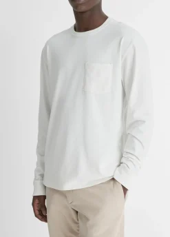 Sueded Jersey Long-Sleeve Pocket T-Shirt