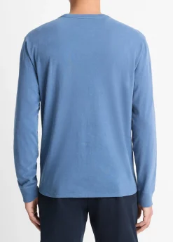 Sueded Jersey Long-Sleeve Pocket T-Shirt