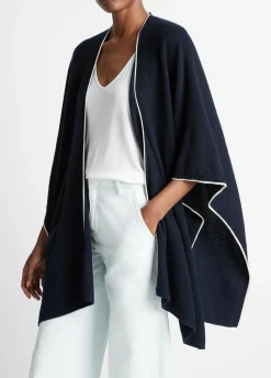 Tipped Jersey-Knit Cashmere Cape