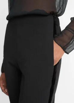 Velvet-Trim Pull-On Pant