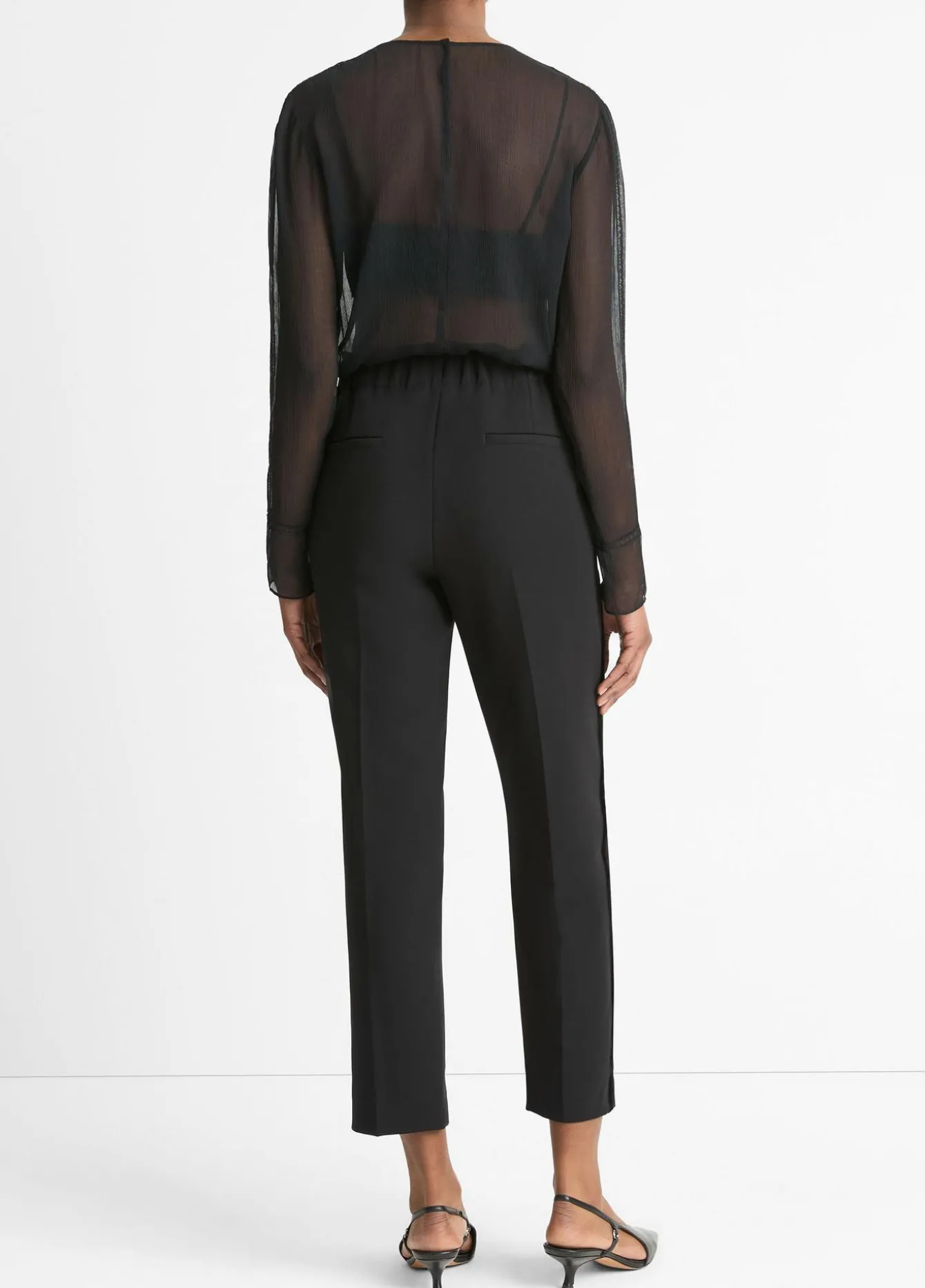 Velvet-Trim Pull-On Pant