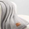 Wool and Cashmere Cardigan-Stitch Throw